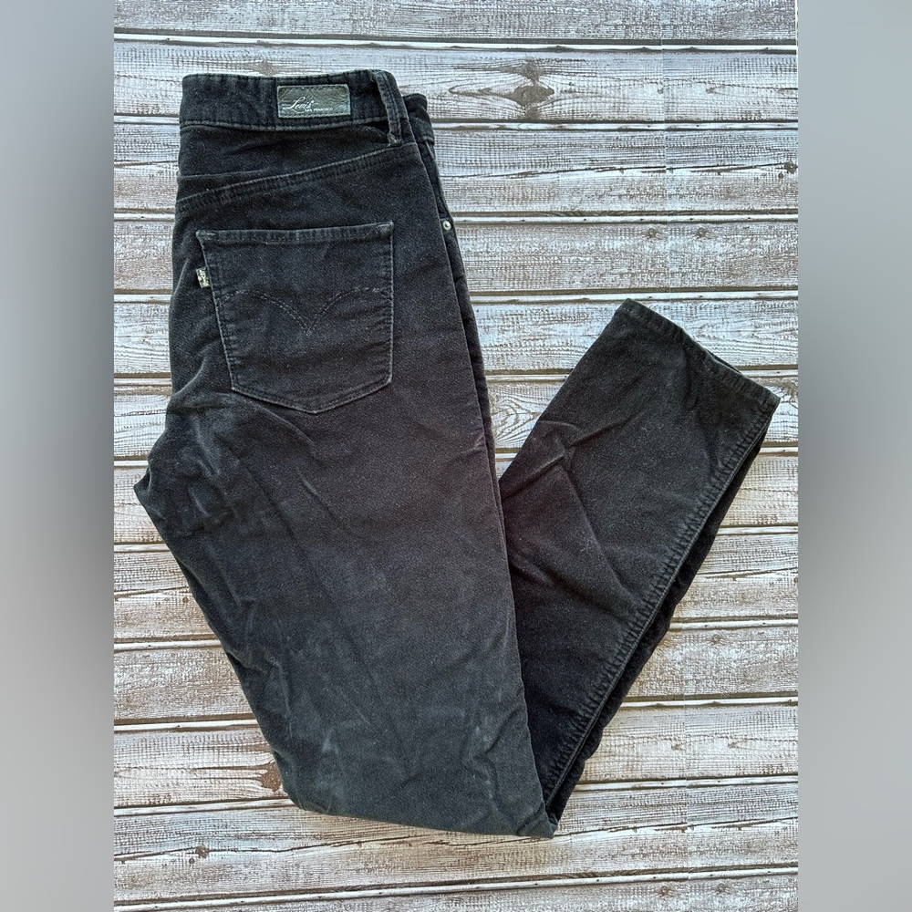Levi’s High Rise Demi Curve - Velvet Pant, Black (Size 29)